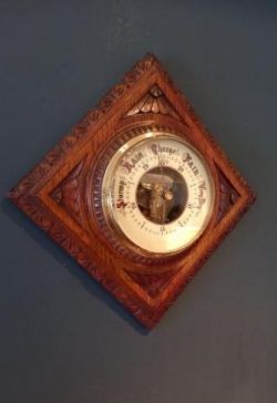 VICTORIAN DIAMOND SHAPED SKELETONISED WORKS BAROMETER