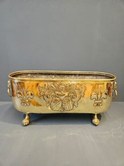 LARGE VICTORIAN OBLONG BRASS PLANTER