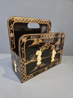 1920'S CHINOISERIE MAGAZINE RACK