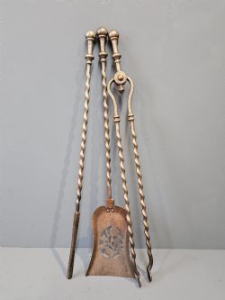 SET OF 3 GEORGIAN STEEL FIRE IRONS