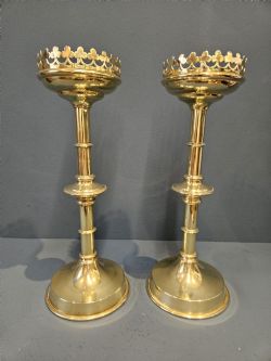 MATCHING PAIR OF CHURCH CANDLESTICKS
