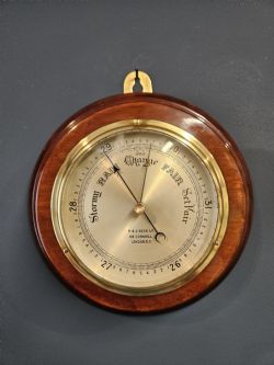 SUPERB VICTORIAN SILVERED DIAL ANEROID BAROMETER BY R J BECK