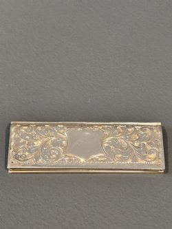 VICTORIAN ENGRAVED SILVER TRIPLE STAMP CASE