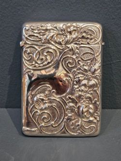 EDWARDIAN ART NOUVEAU SILVER CARD CASE