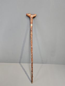 EDWARDIAN BLACKTHORN DOG HEAD WALKING STICK