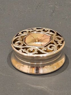 EDWARDIAN SILVER MOTHER OF PEARL POT POURRI