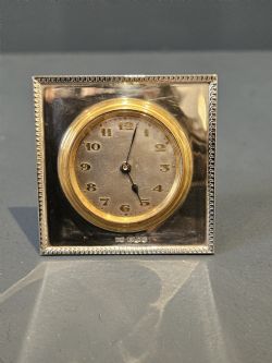 WALKER HALL SILVER TRAVELLING CLOCK
