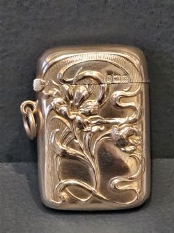 ART NOUVEAU SILVER VESTA CASE