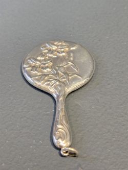 EDWARDIAN ART NOUVEAU SILVER FLIRTING MIRROR