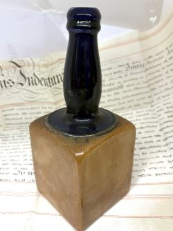 ROYAL DOULTON STONEWARE SQUARE BOTTLE VASE