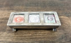 SILVER TRIPLE STAMP HOLDER