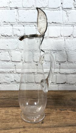 SILVER TOPPED VICTORIAN CLARET JUG
