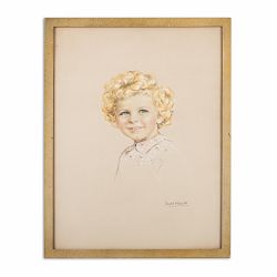 ANTIQUE EARLY 20TH CENTURY PENCIL PORTRAIT OF A YOUNG GIRL
