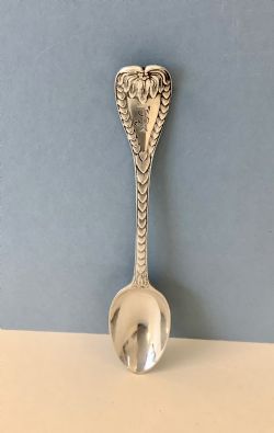 RARE ANTIQUE SOLID SILVER PALM PATTERN SPOON