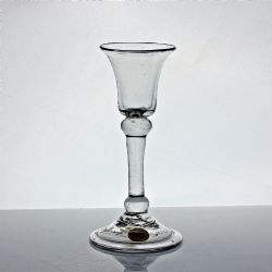 GEORGIAN BALUSTROID GIN GLASS BELL BOWL FOLDED FOOT