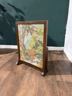 VINTAGE FOLDING TAPESTRY FIRE SCREENTABLE