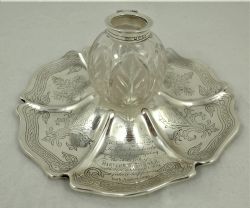 VICTORIAN STERLING SILVER INKWELL