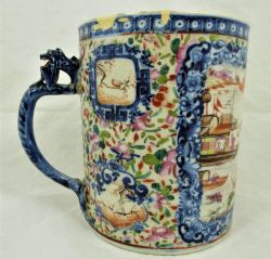 LARGE QIANLONG CHINESE FAMILLE ROSE PORCELAIN MUG