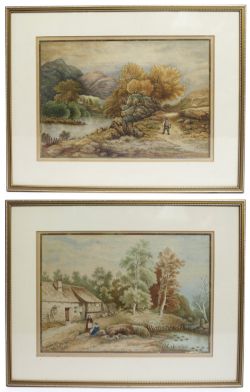 PAIR OF 19TH C WATERCOLOURS BY THTHIBAULT 1891