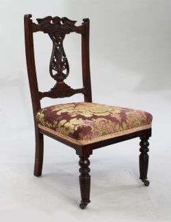 EDWARDIAN MAHOGANY NURSING CHAIR