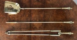SET OF QUALITY BRASS FIRE IRONS