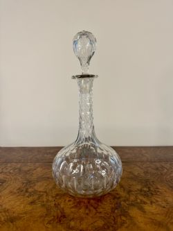 PRETTY ANTIQUE VICTORIAN QUALITY GLASS DECANTER
