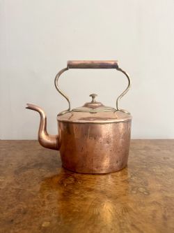 QUALITY SMALL ANTIQUE GEORGE III COPPER KETTLE