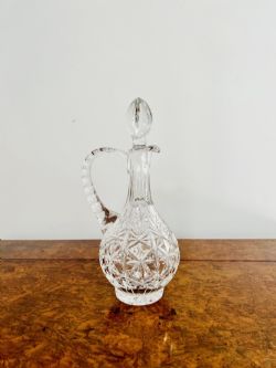 STUNNING QUALITY ANTIQUE EDWARDIAN CUT GLASS EWER