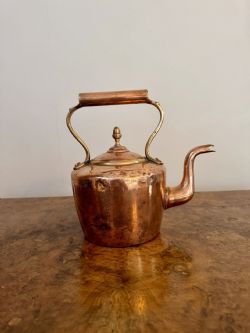 ANTIQUE GEORGE III SMALL COPPER KETTLE