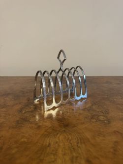 PRETTY ANTIQUE EDWARDIAN SILVER PLATED TOAST RACK
