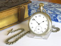 1920S HOROS POCKET WATCH AND CHAIN
