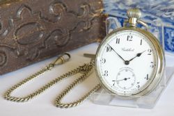1930S CORTEBERT POCKET WATCH AND CHAIN