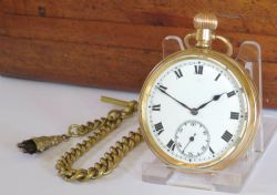 ANTIQUE 1920S SYREN POCKET WATCH AND CHAIN