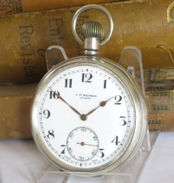 1938 SILVER CYMA POCKET WATCH FOR J W BENSON
