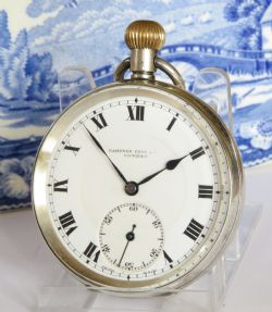 ANTIQUE SILVER POCKET WATCH CAMERER CUSS 1919