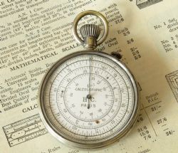 ANTIQUE POCKET WATCH TYPE SLIDE RULECALCULATOR C1890