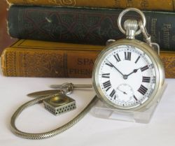 1930S POCKET WATCH ALBERT COMPASS FOB