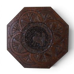 19THCENTURY CARVED WALL PLAQUE FORMER TABLETOP