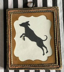 AUGUSTIN EDOUART CUT SILHOUETTE OF A BOUNCY DOG
