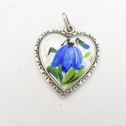VINTAGE SILVER DAVID ANDERSEN ENAMEL BLUEBELL PENDANT