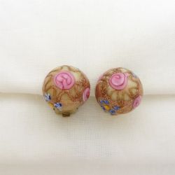 VINTAGE ITALIAN 'WEDDING CAKE' BEAD EAR CLIPS C1950'S
