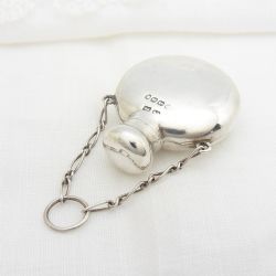 SUPERB VICTORIAN MINIATURE SILVER SCENT FLASK BY SAUNDERS SHEPHERD 1889